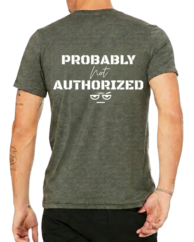 SKEPTIX Probably Not Authorized Tee - Heather Military Green