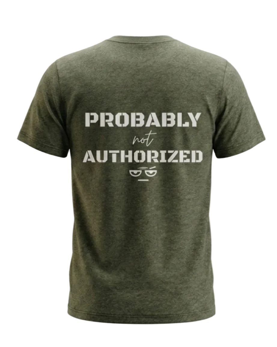SKEPTIX Probably Not Authorized Tee - Heather Military Green