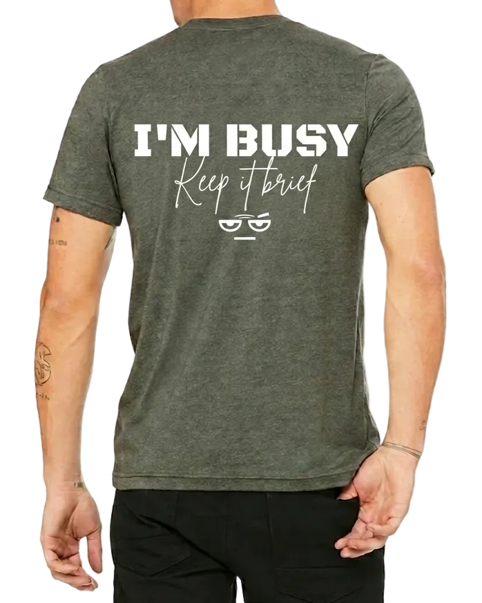 SKEPTIX I'm Busy Tee - Heather Military Green