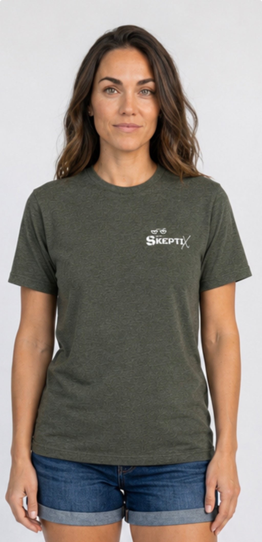 SKEPTIX Question Everything Tee - Heather Military Green