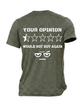 SKEPTIX Opinion Review Tee - Heather Military Green