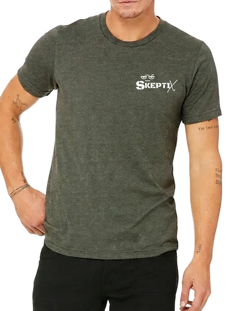SKEPTIX Opinion Review Tee - Heather Military Green